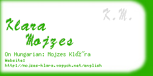 klara mojzes business card